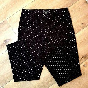 ADRIANNA PAPELL Women's Polka Dot Black Stretch Dress Pant SZ 10 In-Seam 27"